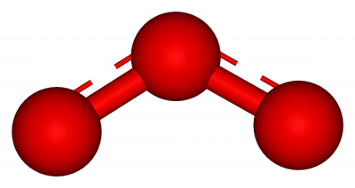 molekul ozon (ball n stick mode)